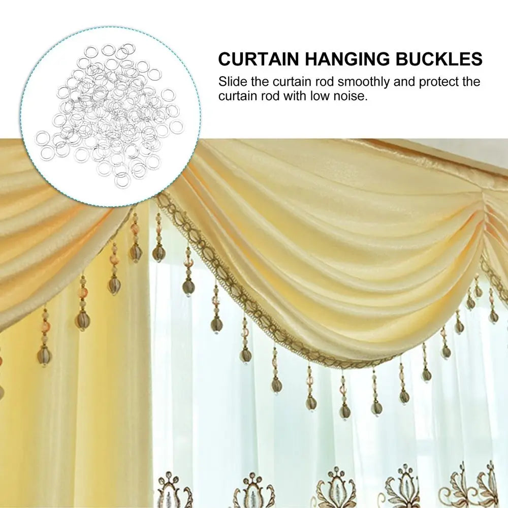 anneaux suspension transparents plastique modernes accessoires rideaux decoration intérieure sans motif blanc
