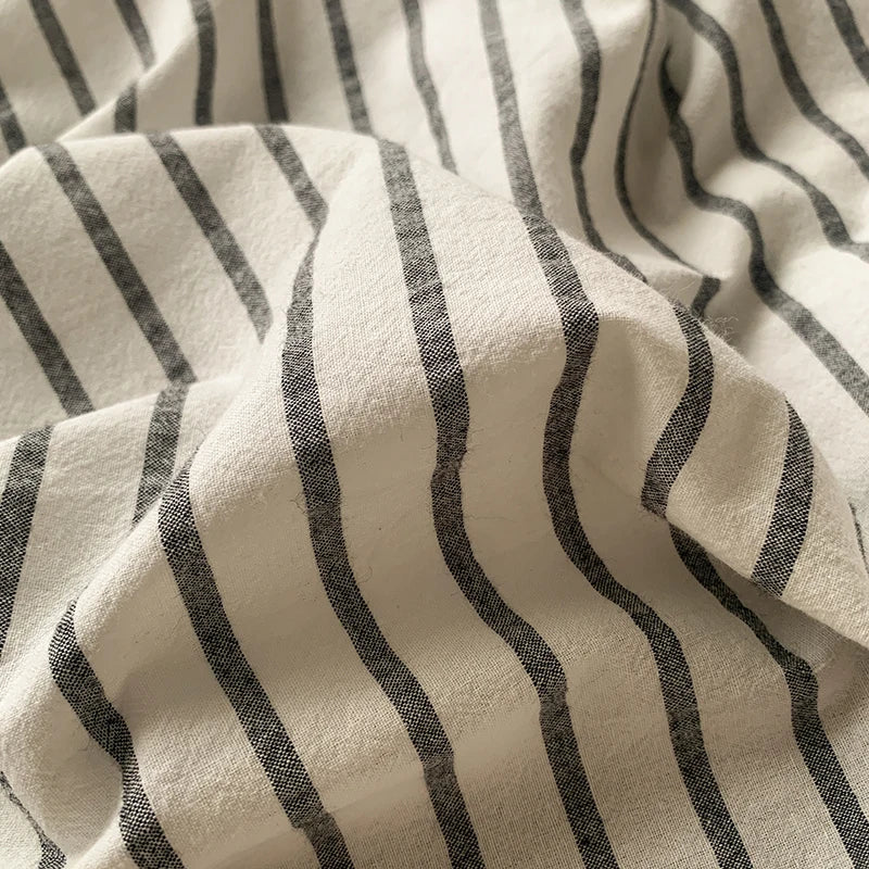 drap lit coton rayures blanc noir moderne 150x200cm 200x230cm 220x240cm 3pièces