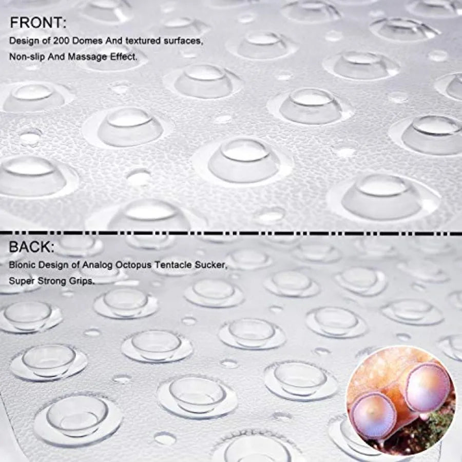 tapis bain moderne 39x16 pouces texture 200 bosses antidérapant transparent adhésif salle bain