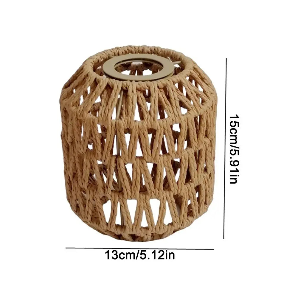 lampe suspendue tressée naturelle moderne rustique 13cm largeur anneau métallique déco maison