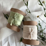 rubans coton blanc rose clair beige vert clair gris violet texture ondulée simple délicat