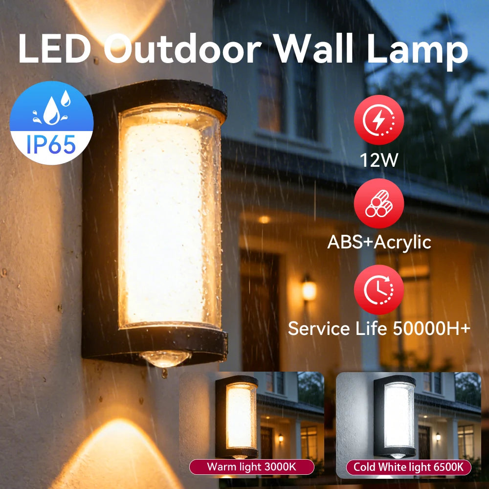 lampe murale extérieure moderne noire fixée ipx4 85265v led an