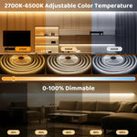 Ruban LED flexible 608 LED/m bleu jaune moderne clips haute densité dimmable 2700K 6500K