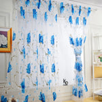 rideaux tulle motifs floraux pastorale translucides couleurs vives champêtre tringle rideau intérieur decoration