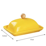 porte beurre céramique rectangle noir jaune blanc uni moderne spatule