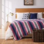 couverture plaid méditerranéen rayé multicolore portable pique nique voyage hospitalière maison avion