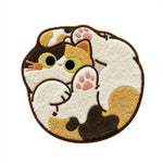 tapis rond orange chaton doux cartoon antidérapant sans bpa sans pvc peluche 50cm maison