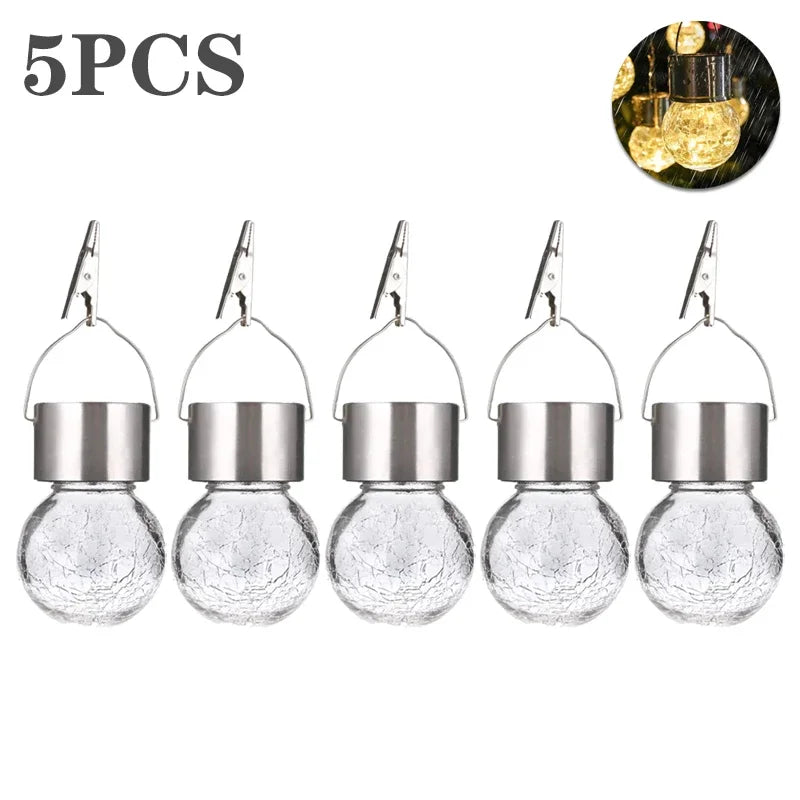 guirlande lumineuse solaire multicolore moderne clips texture craquelée extérieure jardin led