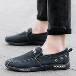 chaussures toile homme baskets décontractées mocassins bleu marine noir semelle souple antidérapante vintage