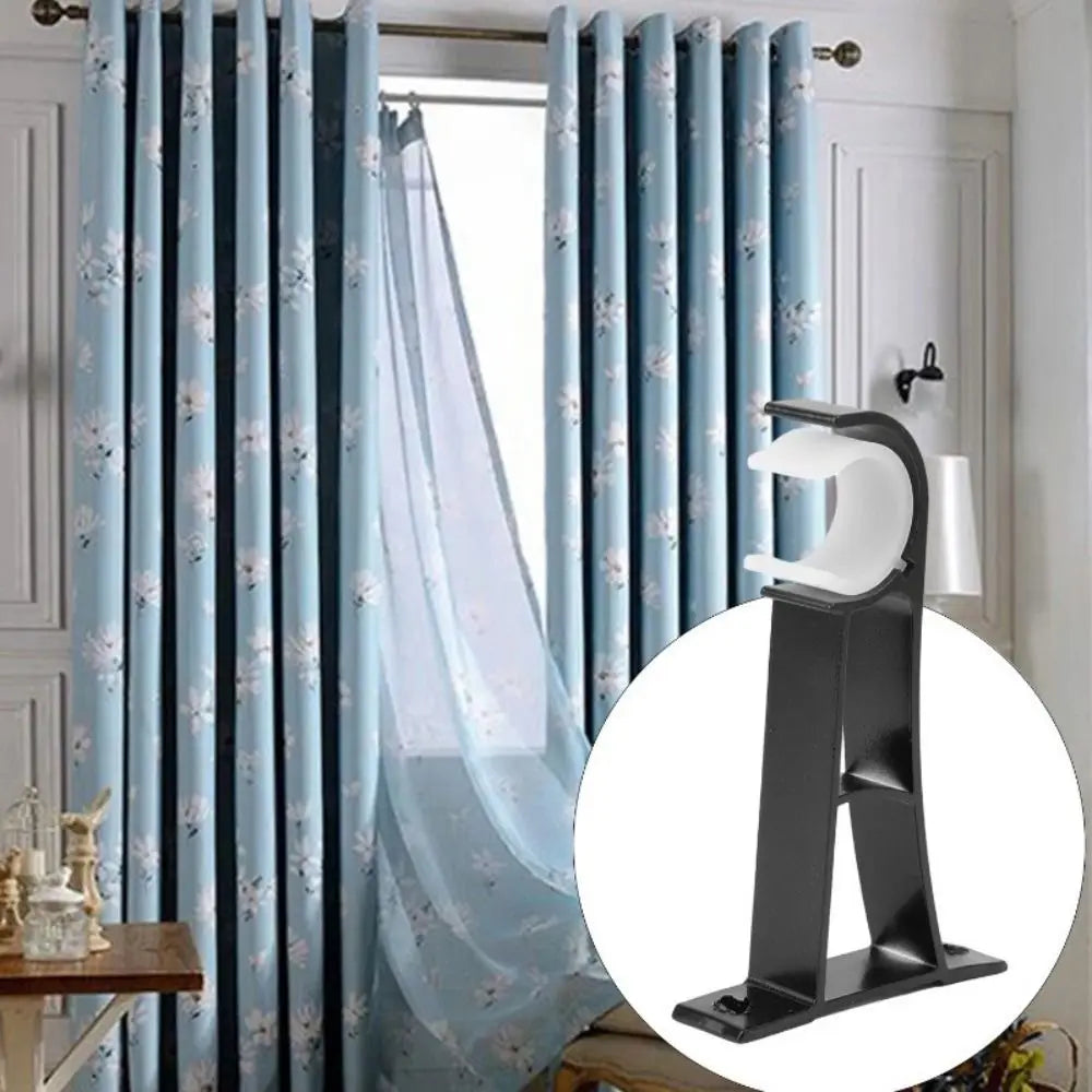 support rideau aluminium noir durable vis moderne fixe rideau plat lisse