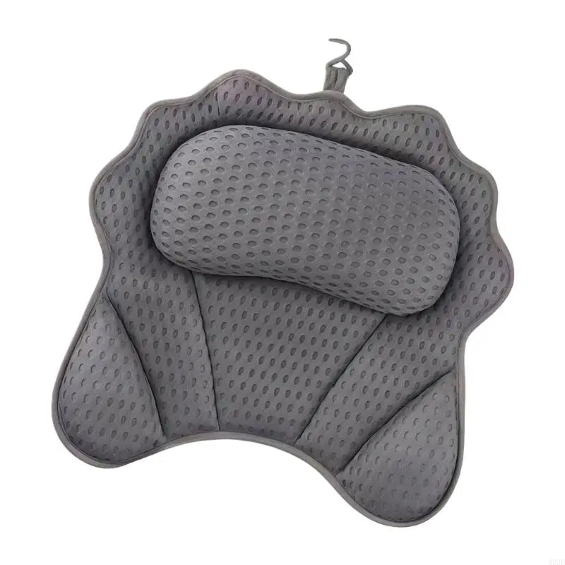 coussin bain blanc gris tissu petits points moderne crochet doux