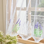 rideau dentelle fleur lavande blanc violet vert pasteurite transparent maison