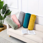 coussins ronds velours opaques noir gris rose vert jaune bleu modernes literie 50x17cm
