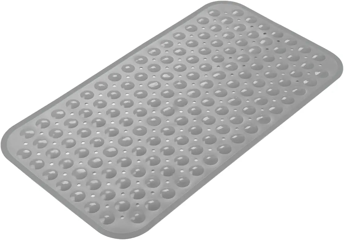tapis bain moderne perforé gris clair antidérapant lavable salle bain paires trous circulaires PVC