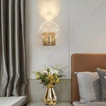 lampe murale moderne or transparent paillettes dorées led 13cm 16cm