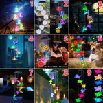 Mobile lumineux solaire multicolore figurines animales deco balcon jardinextérieur led