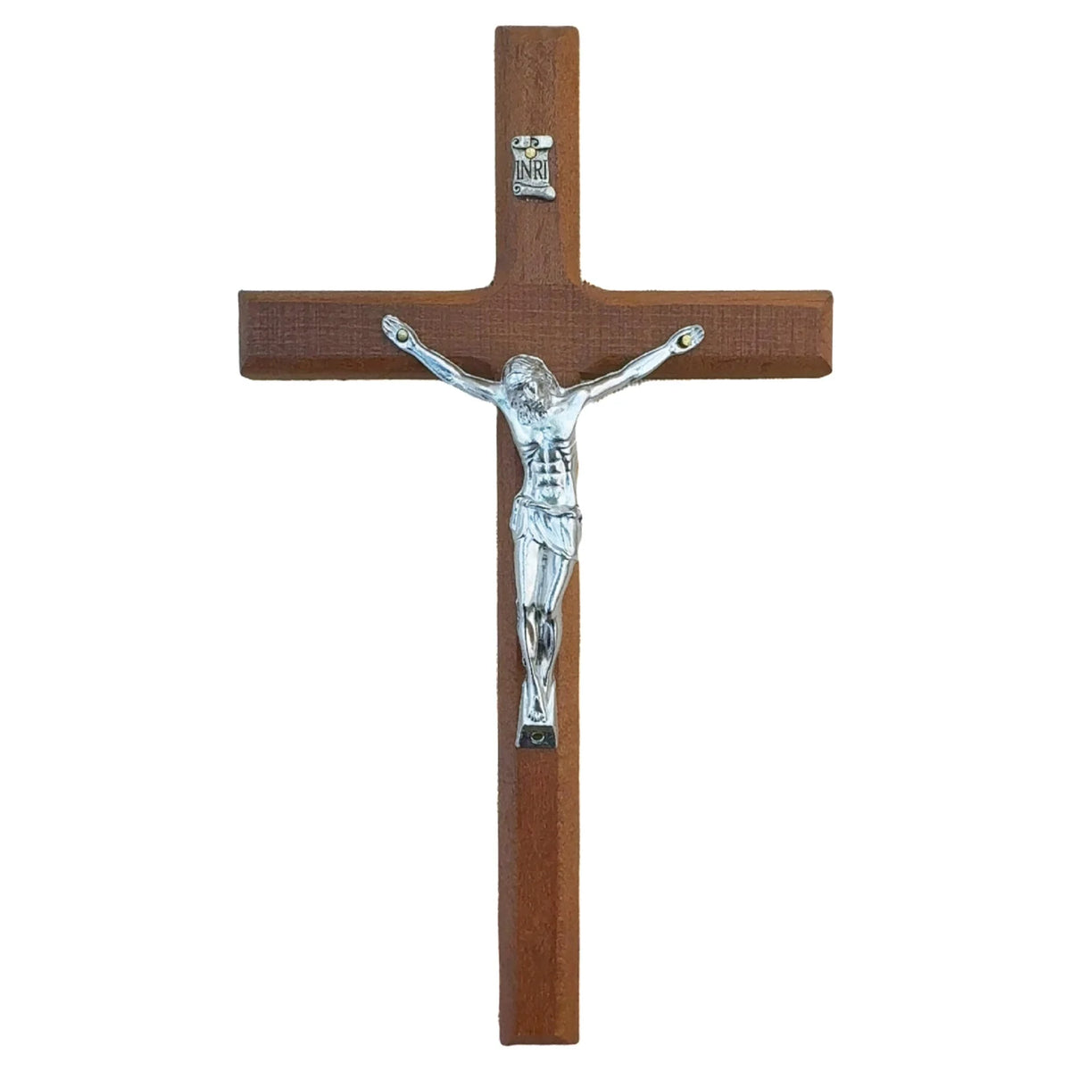 croix religieuse bois relief christ argenté décoration murale traditionnelle fixations religieuses médaillons bibles chapelets