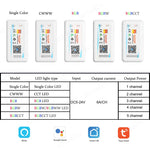 contrôleur led intelligent wifi rgb rgbw cct blanc moderne câbles fixations oriellets