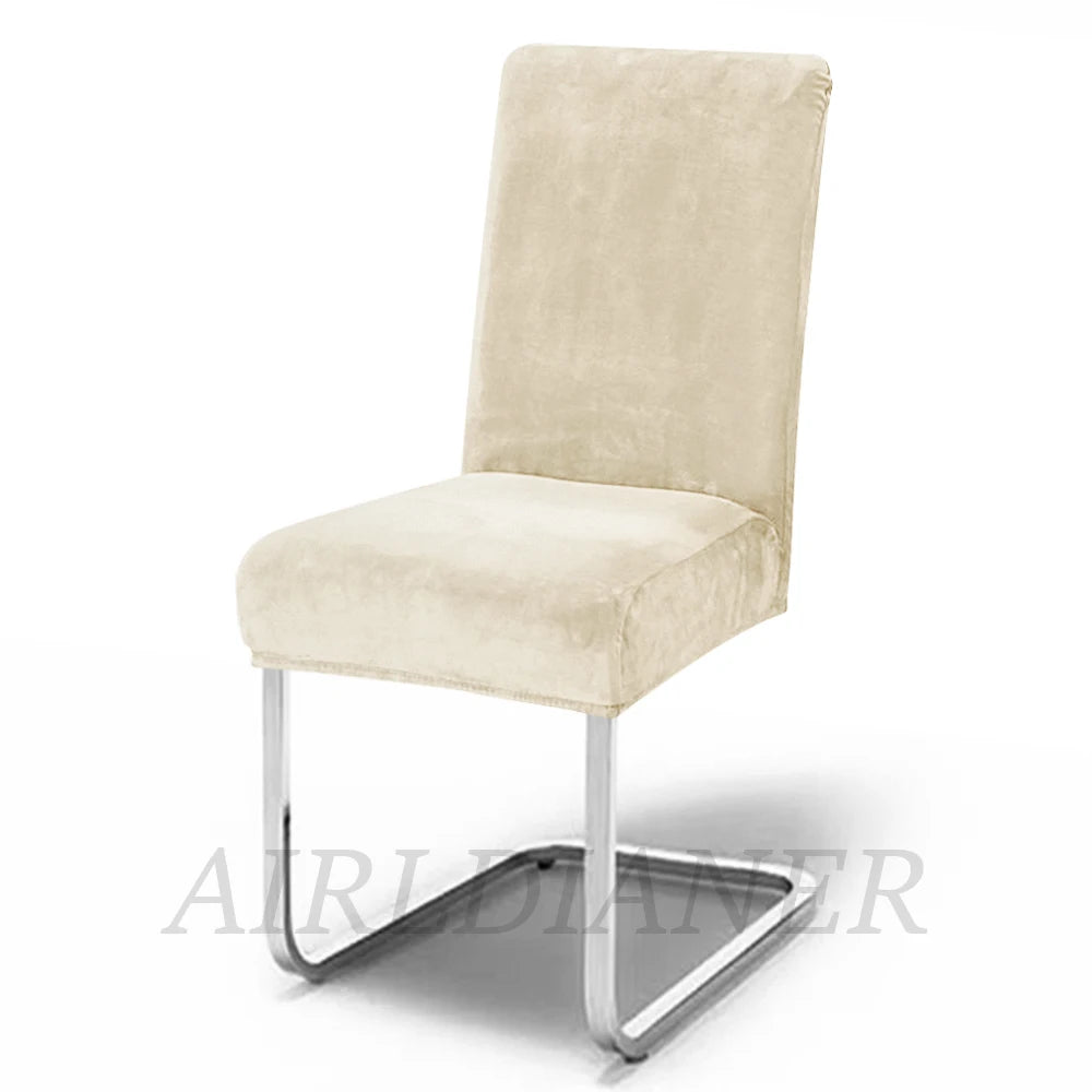 housse chaise velours doux beige moderne poignées serrage extérieur mariage banquet