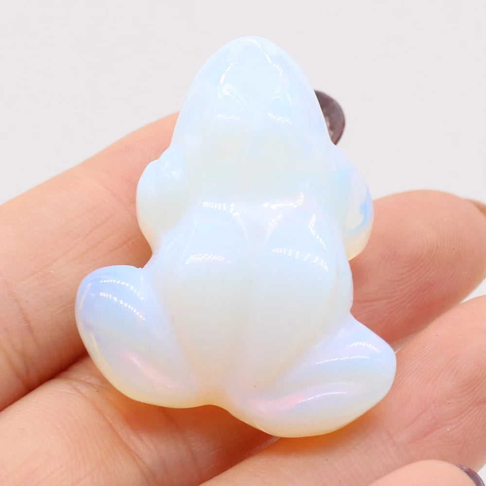 statuette grenouille pierre naturelle jaune rouge rose verte noire aventurine quartz rose ornement maison