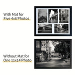 cadre photo mural moderne noir blanc mat photos encadrées arrière beige 11x14 pouces 4x6