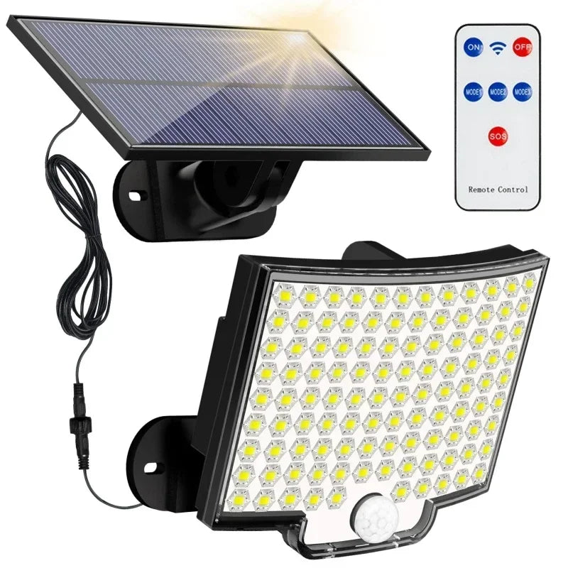 lampe murale solaire 106 led ip65 moderne clips noir abs