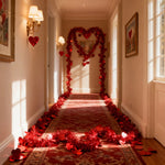 décoration festive tinsel brillant coeurs roses rouge anniversaire mariage saint valentin confettis ballons miroir