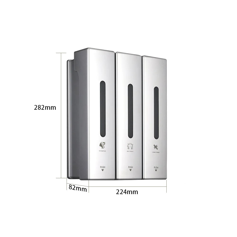 distributeur savon liquide moderne noir blanc adhésif sans perçage grande capacité minimaliste opaques