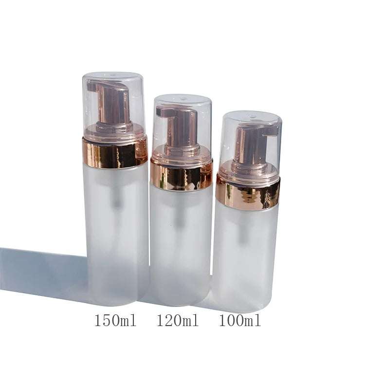 flacon cosmétique blanc mat pompe distributeur savon mousse rechargeable salle bain