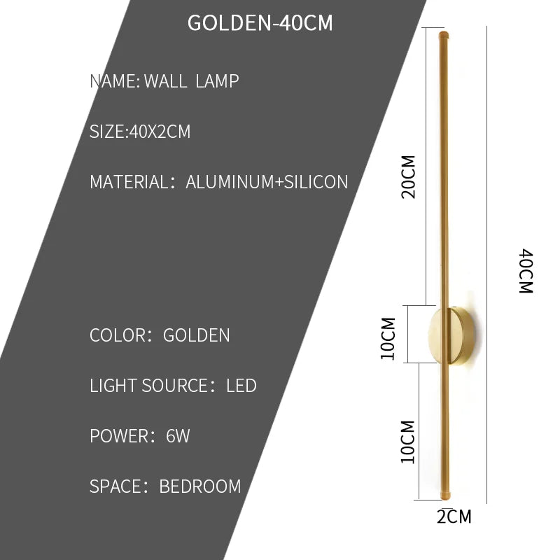 lampes murales modernes led minimalistes noires fixation murale golden 40cm 55cm