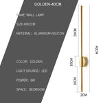 lampes murales modernes led minimalistes noires fixation murale golden 40cm 55cm