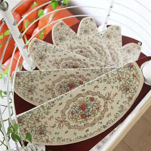 tapis d'escalier adhésif floral ovale salon classique multicolor usage intérieurextérieur