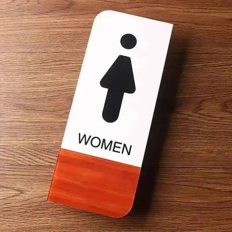 panneau toilettes homme femme adhésif acrylique noir blanc boisclair minimaliste symboles textes