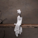 statuette chinoise traditionnelle femme robe longue décoration intérieure blanc classique délicat occasion noël valentin