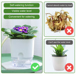 pots plantes auto arrosants blancs moderne grille drainage transparent minimaliste