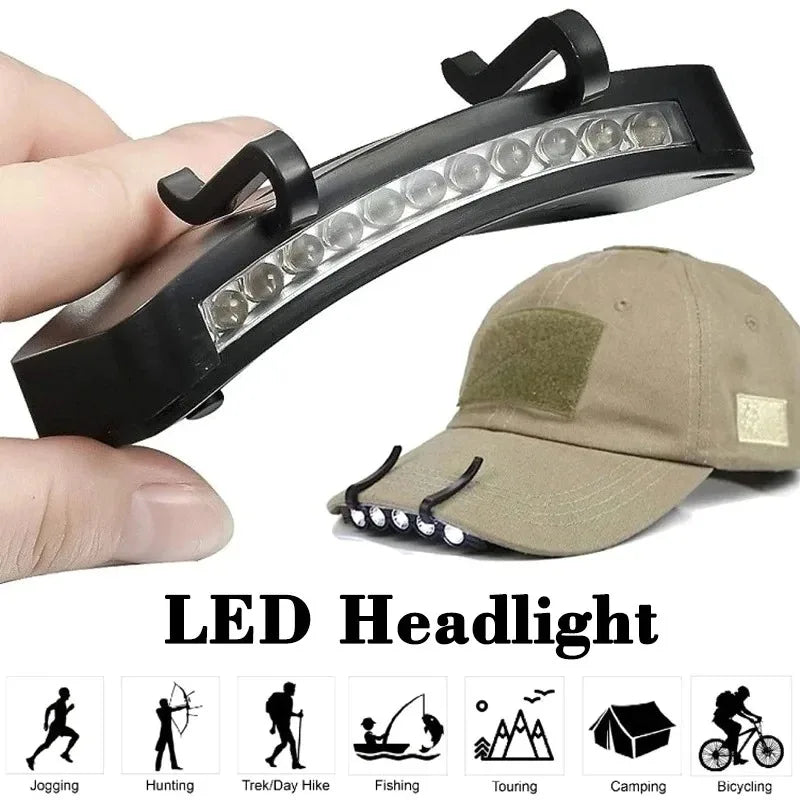 lampe frontale led noir utilitaire camping pêche chasse chapeau clips extérieure portableOutdoor