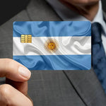 autocollants adhésifs drapeau argentin soleil doré carte crédit bleu blanc anti rayures pièces opaques