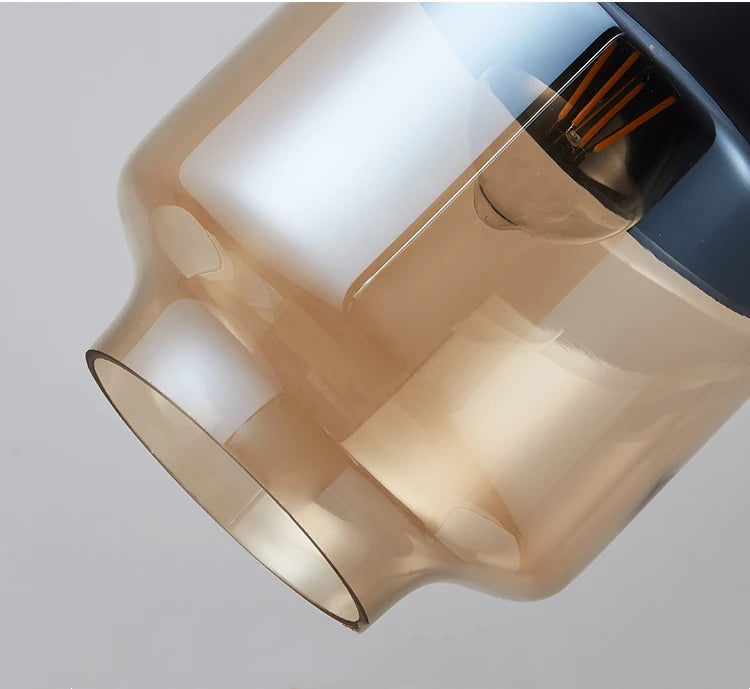 Suspension lumineuse moderne verre translucide câble noir salon chambre
