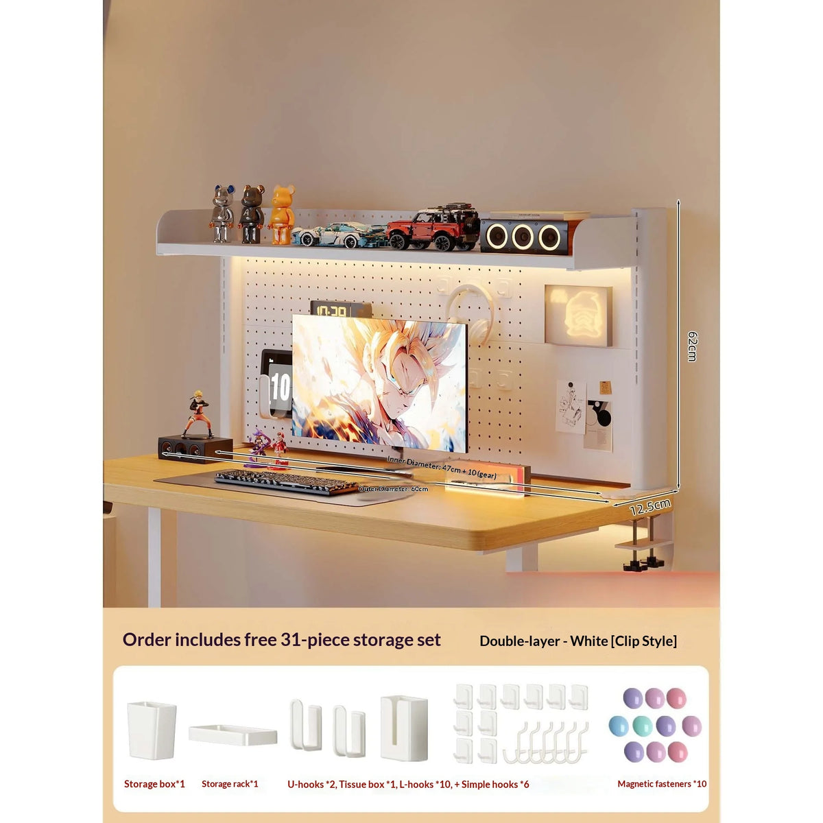 rangements mural noir blanc perforé moderne boîte rangement hooks aimants fixations murales