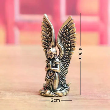 statue ange doré plumes détaillées drapé religieux miniature métal décoration erotique classique erotique français