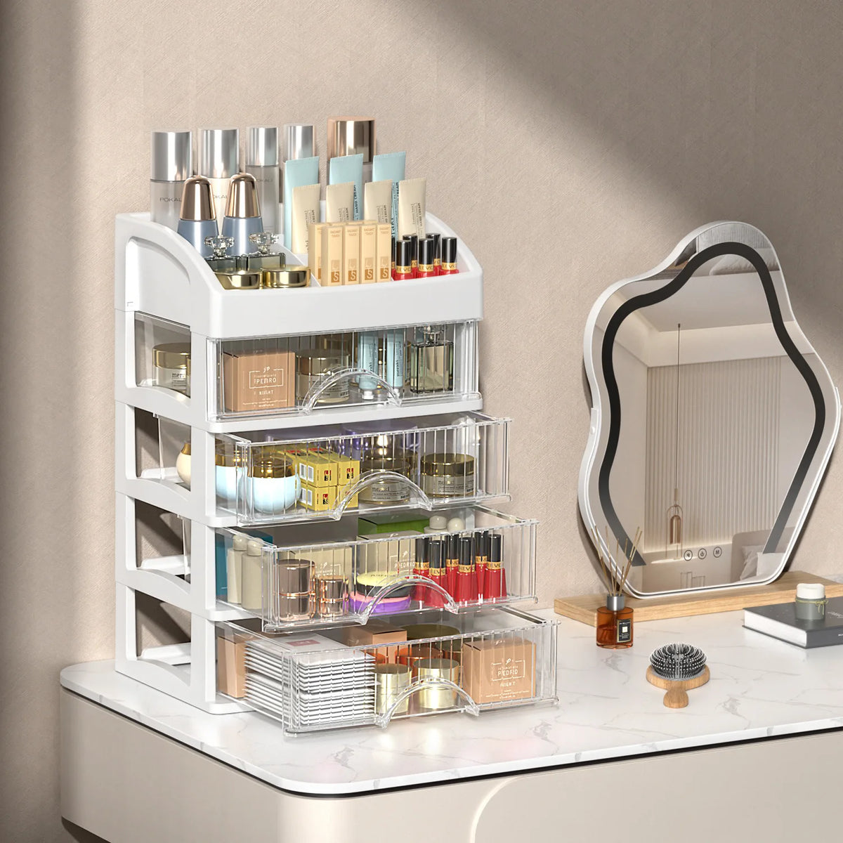 boîte rangement transparente moderne boîte cosmétique maquillage bijoux organisation multifonctionnelle