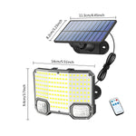 lampe solaire murale capteur mouvement 144 led noir moderne télécommande modes