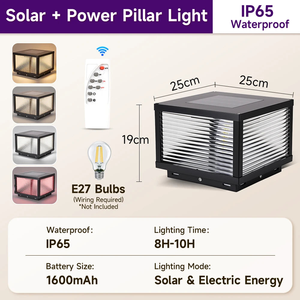 lampe solaire extérieure led moderne noire ip65 panneau solaire télécommande