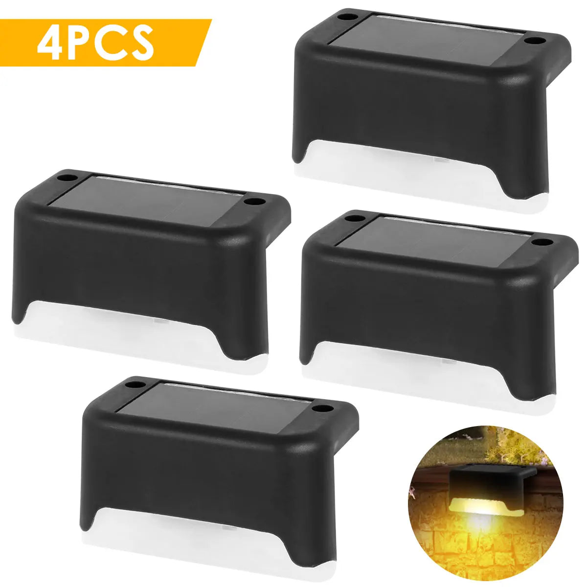 lumière solaire marron blanc moderne extérieure jardin patio escaliers décoration éclairage led vis fixations