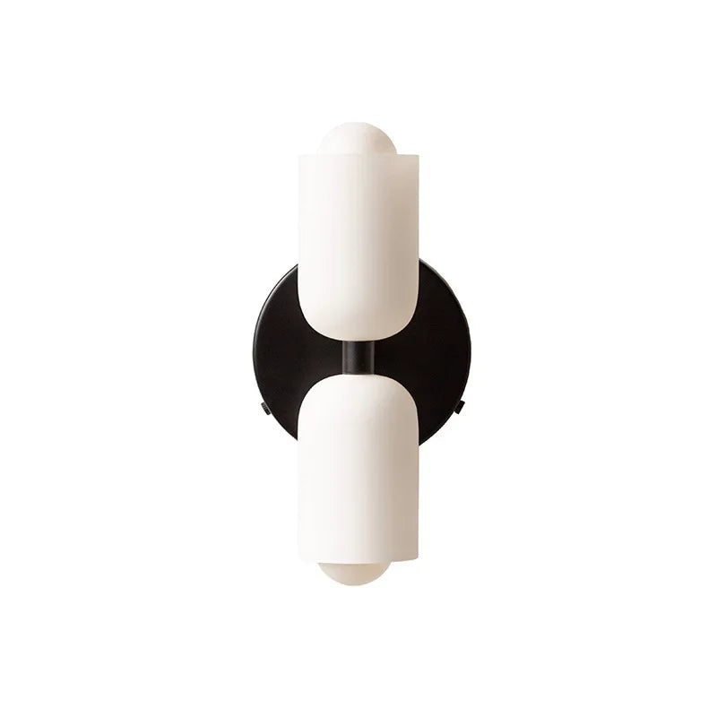 applique murale moderne deux têtes éclairage blanc vert olive rond minimaliste fixée mur 23cm