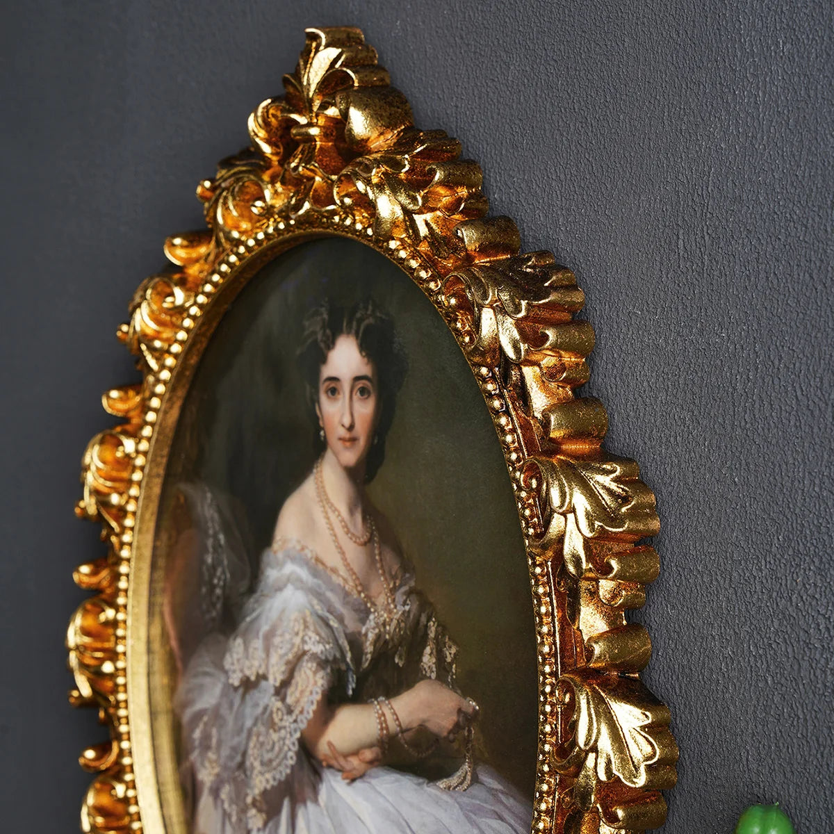cadre photo ornemental doré classique baroque fleurs artificielles décoration murale