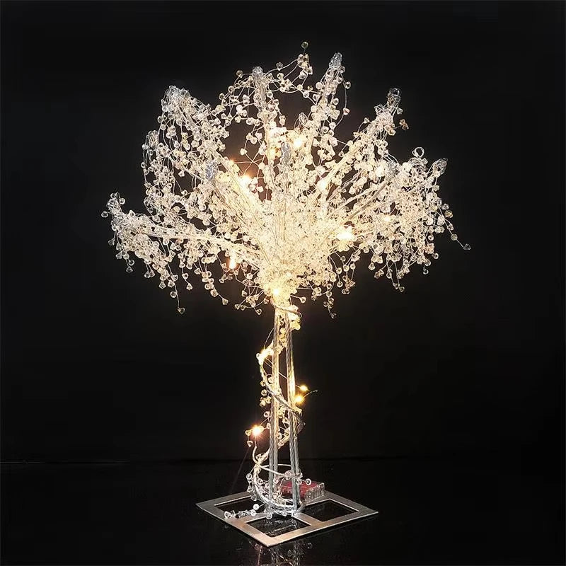 décoration mariage arbre métal transparents branches argentées led élégante festive moderne