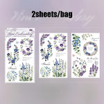 autocollants decoratifs fleurs feuilles papillons abeilles multicolores brodees scrapbooking journal decoration craft