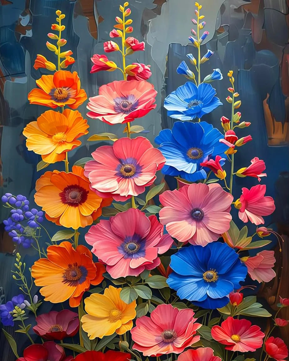 tableau peindre fleurs colorées toile peinture propylène pinceaux peintures guide moderne décoration maison hobby