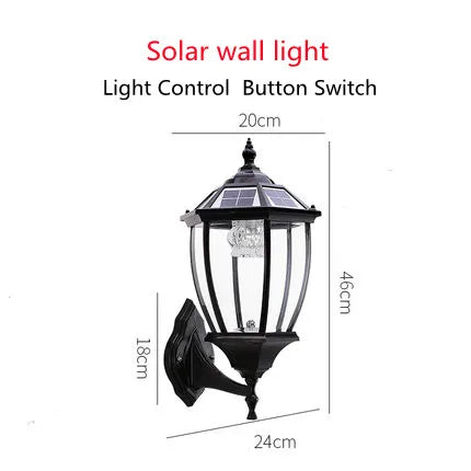 lampe murale solaire led or noir texture metallique verre translucent classique vintage ip55